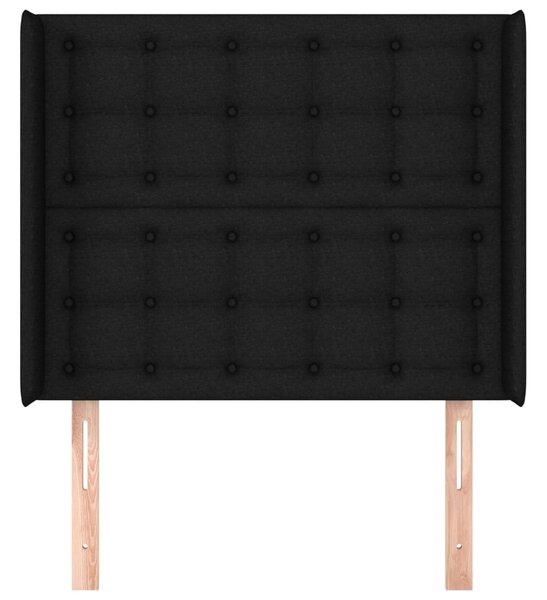 Čelo postele typu ušák černé 103x16x118/128 cm textil 3120006