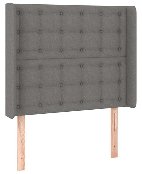 Čelo postele typu ušák tmavě šedé 83x16x118/128 cm textil 3119989
