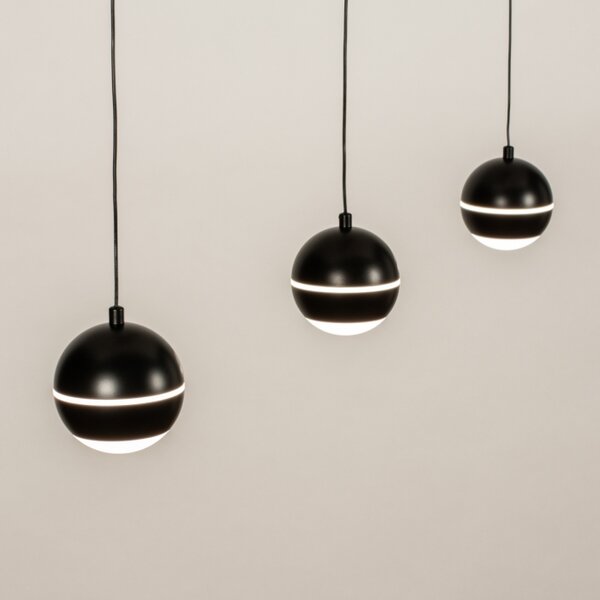 Závěsné designové LED černé svítidlo nad jídelní stůl Bernie Line Nero (LMD)