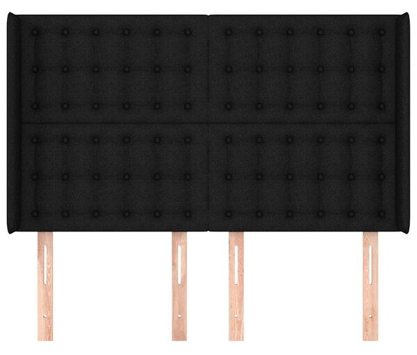 Čelo postele typu ušák černé 147x16x118/128 cm textil 3120014