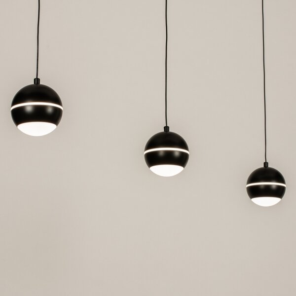Závěsné designové LED černé svítidlo nad jídelní stůl Bernie Line Nero (LMD)