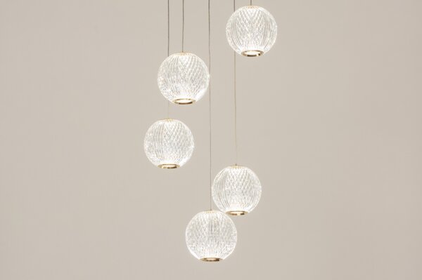 Závěsné luxusní LED svítidlo nad jídelní stůl Ferolucce 5 Gold Round (LMD)