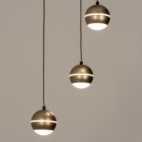 Závěsné designové LED svítidlo nad stůl Bernie Round Gold 3 (LMD)