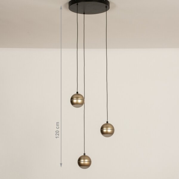 Závěsné designové LED svítidlo nad stůl Bernie Round Gold 3 (LMD)