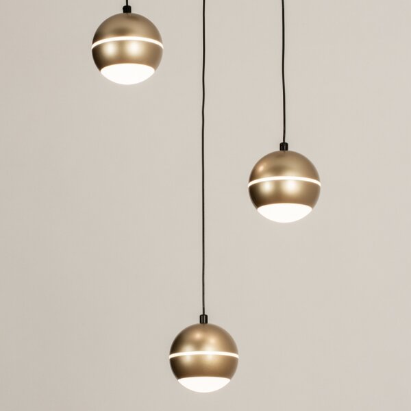Závěsné designové LED svítidlo nad stůl Bernie Round Gold 3 (LMD)