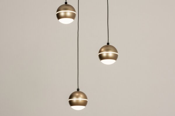 Závěsné designové LED svítidlo nad stůl Bernie Round Gold 3 (LMD)