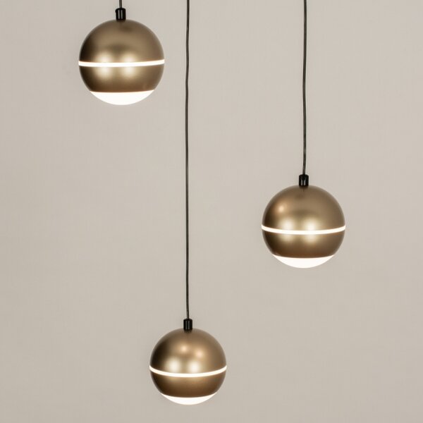 Závěsné designové LED svítidlo nad stůl Bernie Round Gold 3 (LMD)