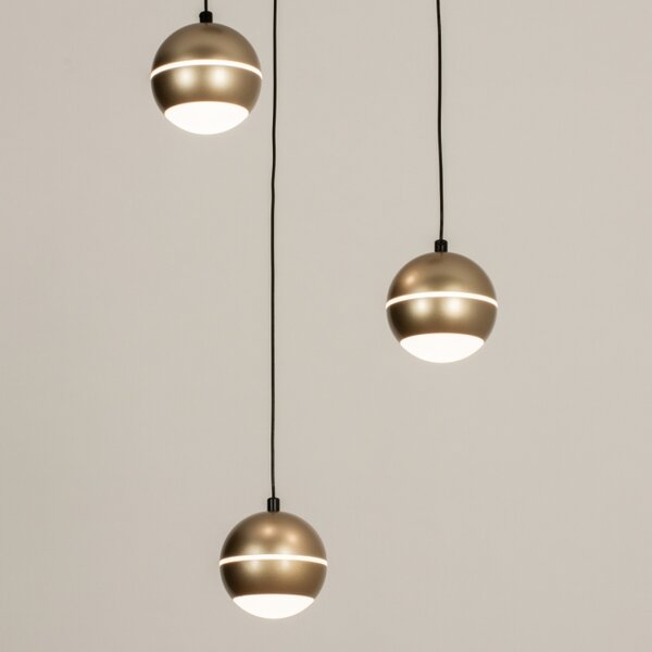 Závěsné designové LED svítidlo nad stůl Bernie Round Gold 3 (LMD)