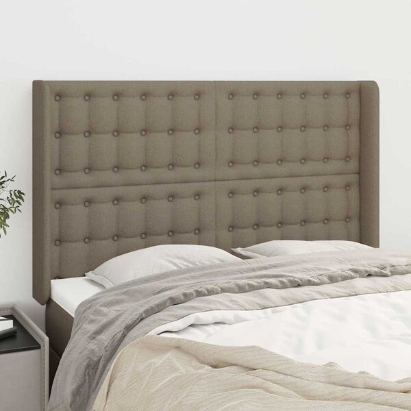 Čelo postele typu ušák taupe 147x16x118/128 cm textil 3120016