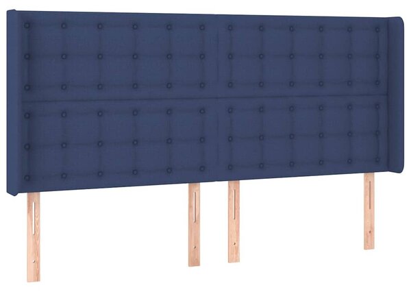 Čelo postele typu ušák modré 183x16x118/128 cm textil 3120034