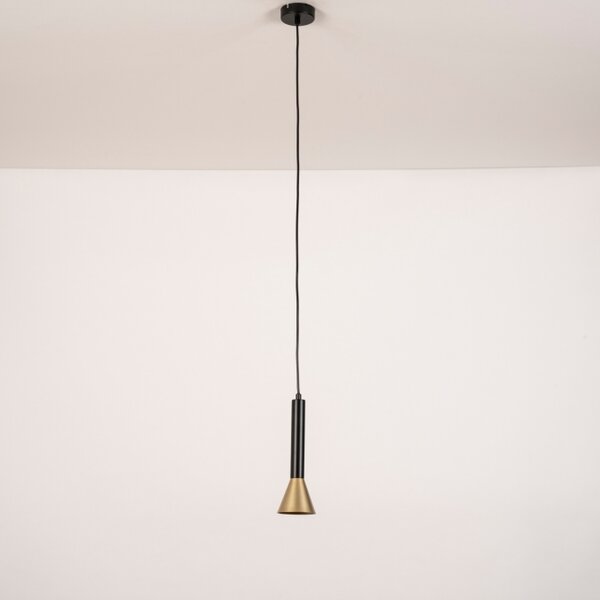 Závěsné minimalistické svítidlo nad noční stolek do ložnice Tolomeo Black and Gold One (LMD)