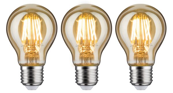 P 5074 Vintage Edition set LED žárovka E27 230V 3x6,5W 2500K zlatá - PAULMANN