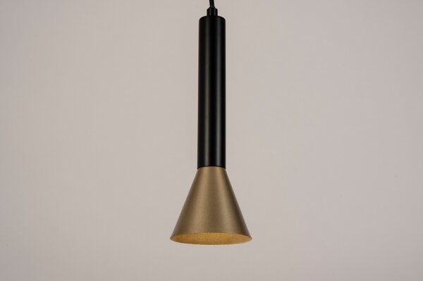 Závěsné minimalistické svítidlo nad noční stolek do ložnice Tolomeo Black and Gold One (LMD)