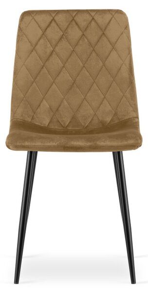 Set tří jídelních židlí TURIN sametové, hnědé / černé nohy (3 ks)