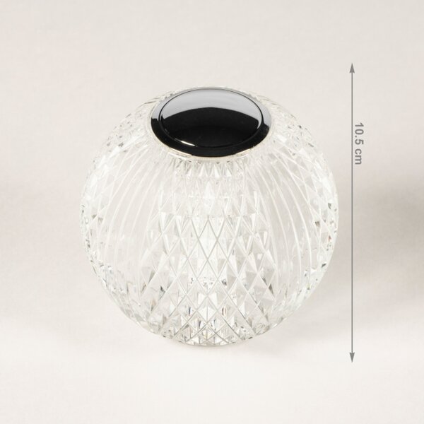 Stolní skleněná lampa Gartonni Cromo (LMD)
