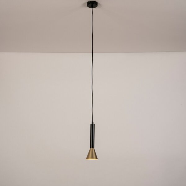 Závěsné minimalistické svítidlo nad noční stolek do ložnice Tolomeo Black and Gold One (LMD)