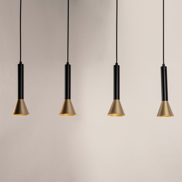 Závěsné svítidlo nad jídelní stůl Tolomeo 80 Black and Gold (LMD)