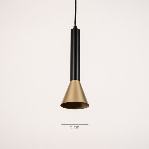 Závěsné minimalistické svítidlo nad noční stolek do ložnice Tolomeo Black and Gold One (LMD)