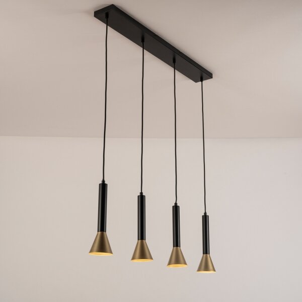 Závěsné svítidlo nad jídelní stůl Tolomeo 80 Black and Gold (LMD)