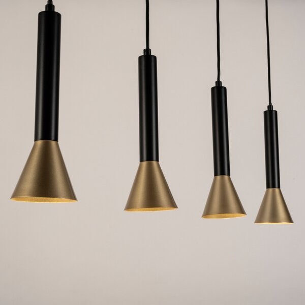 Závěsné svítidlo nad jídelní stůl Tolomeo 80 Black and Gold (LMD)