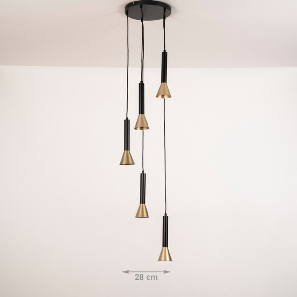 Závěsné svítidlo do obýváku Tolomeo Round Black and Gold (LMD)