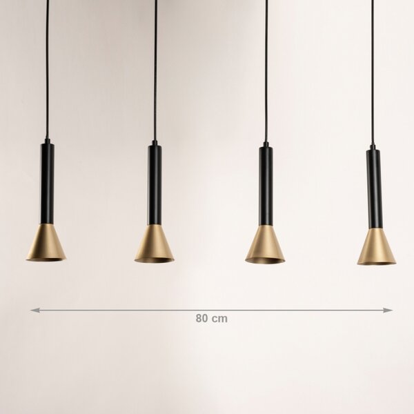 Závěsné svítidlo nad jídelní stůl Tolomeo 80 Black and Gold (LMD)