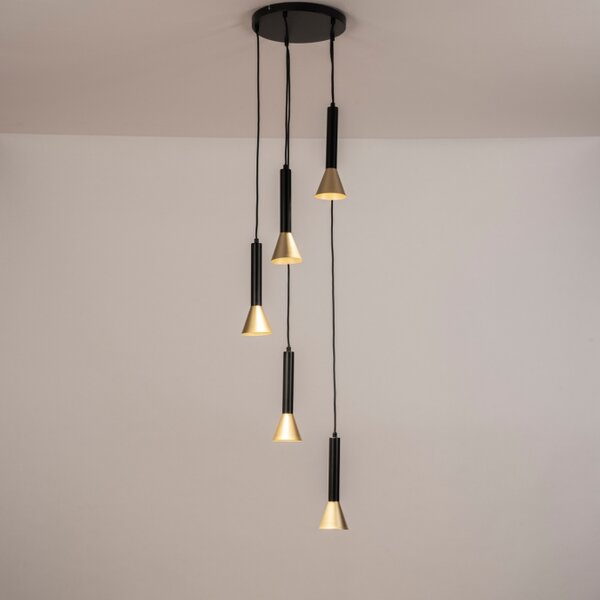 Závěsné svítidlo do obýváku Tolomeo Round Black and Gold (LMD)