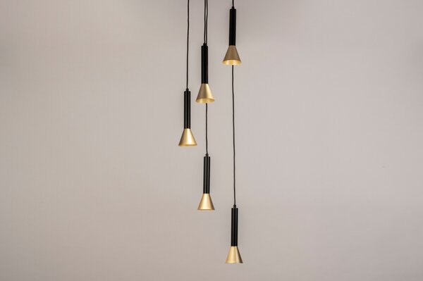Závěsné svítidlo do obýváku Tolomeo Round Black and Gold (LMD)