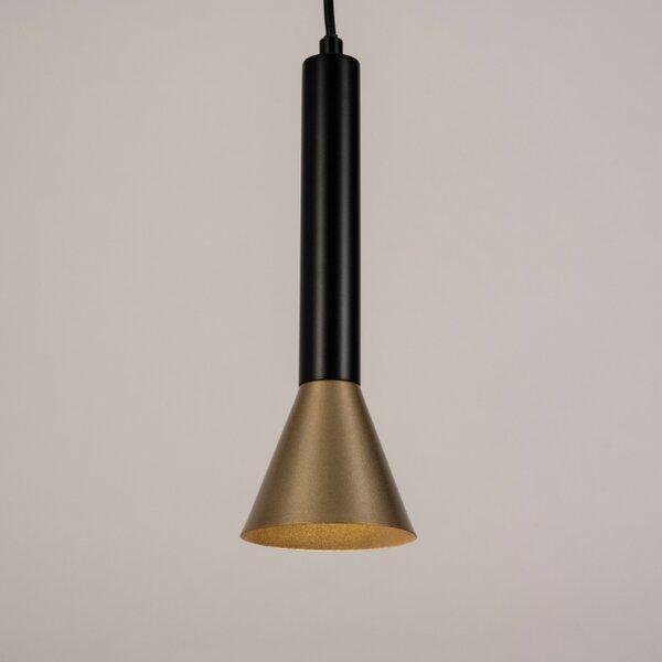 Závěsné minimalistické svítidlo nad noční stolek do ložnice Tolomeo Black and Gold One (LMD)