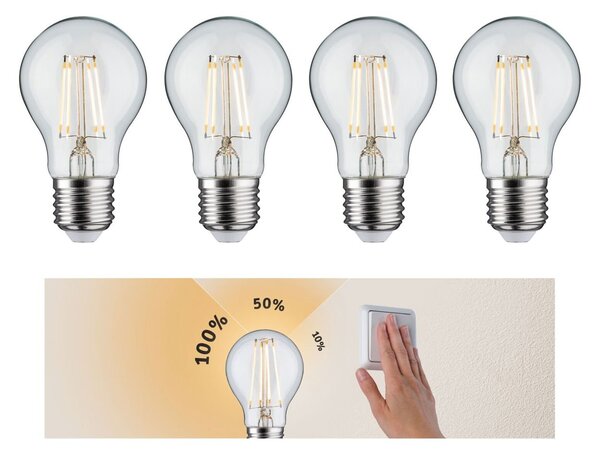 P 5083 Set 3-krokové-stmívatelné LED žárovka E27 230V 4x5W 2700K stmívatelné čirá - PAULMANN