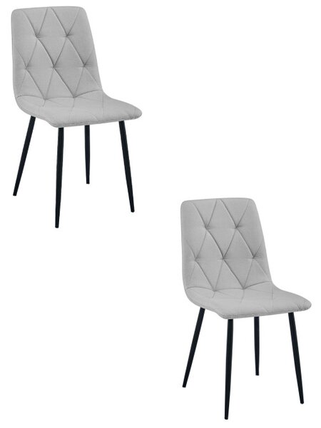 Set dvou jídelních židlí LIBRA světle šedé / černé nohy (2 ks)