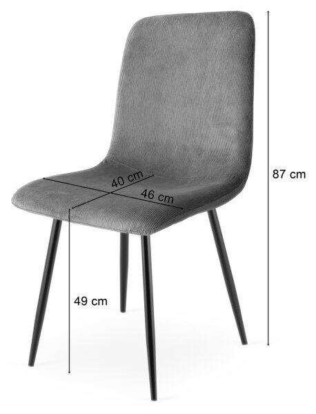 Set tří jídelních židlí RIFT šedé / černé nohy (3 ks)