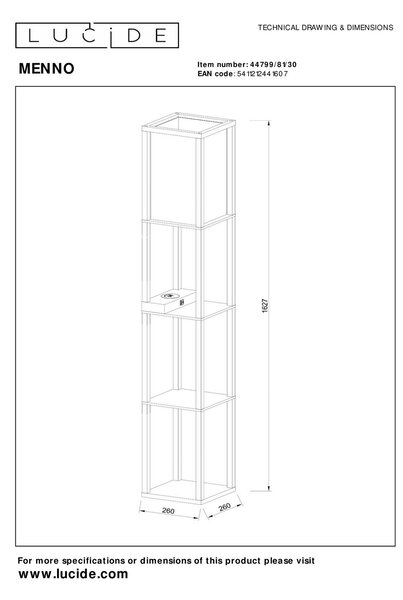 Lucide L447998130 stojací lampa MENNO E27