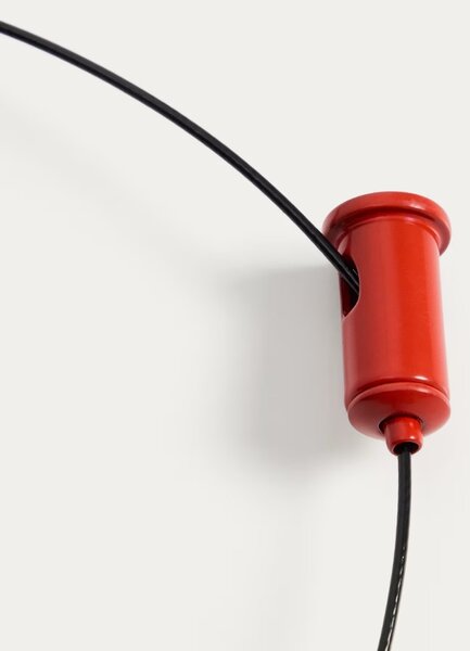 Kave Home Červené kovové nabíjecí závěsné LED světlo Porte Ø 16 cm