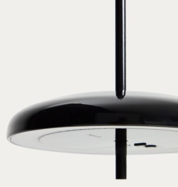 Kave Home Černé kovové nabíjecí závěsné LED světlo Porte Ø 16 cm