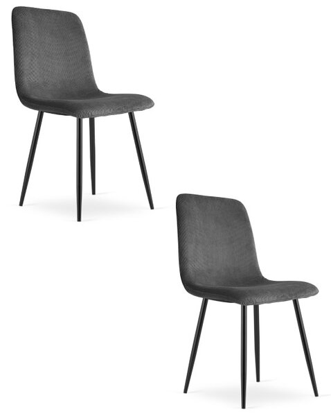 Set dvou jídelních židlí RIFT šedé / černé nohy (2 ks)