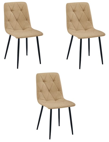 Set tří jídelních židlí LIBRA hnědé / černé nohy (3 ks)