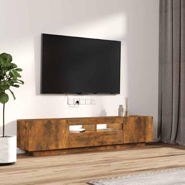 2dílný set TV skříněk s LED světly kouřový dub kompozitní dřevo 3120167