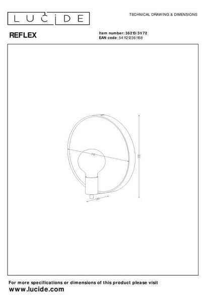 Lucide L362133172 nástěnné svítidlo REFLEX E27