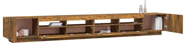 3dílný set TV skříněk s LED světly kouřový dub kompozitní dřevo 3120176