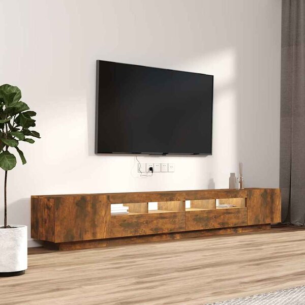 3dílný set TV skříněk s LED světly kouřový dub kompozitní dřevo 3120173
