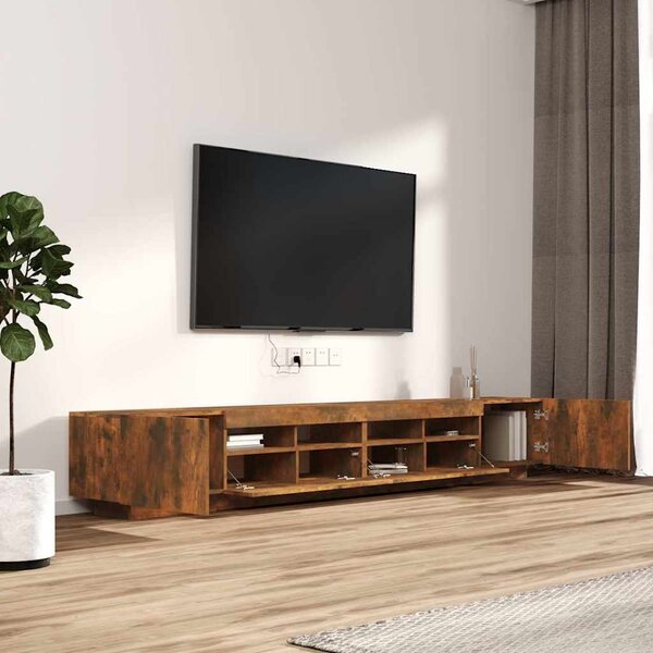 3dílný set TV skříněk s LED světly kouřový dub kompozitní dřevo 3120173