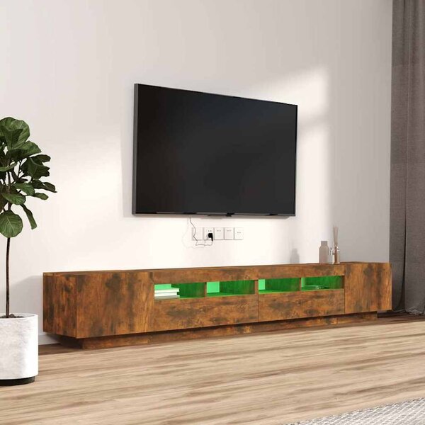 3dílný set TV skříněk s LED světly kouřový dub kompozitní dřevo 3120173