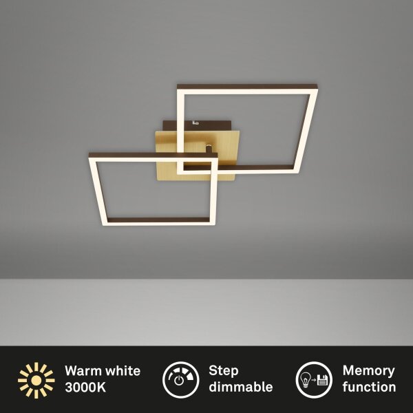 Briloner 3210-017 - LED Stmívatelné stropní svítidlo FRAME 2xLED/11W/230V zlatá