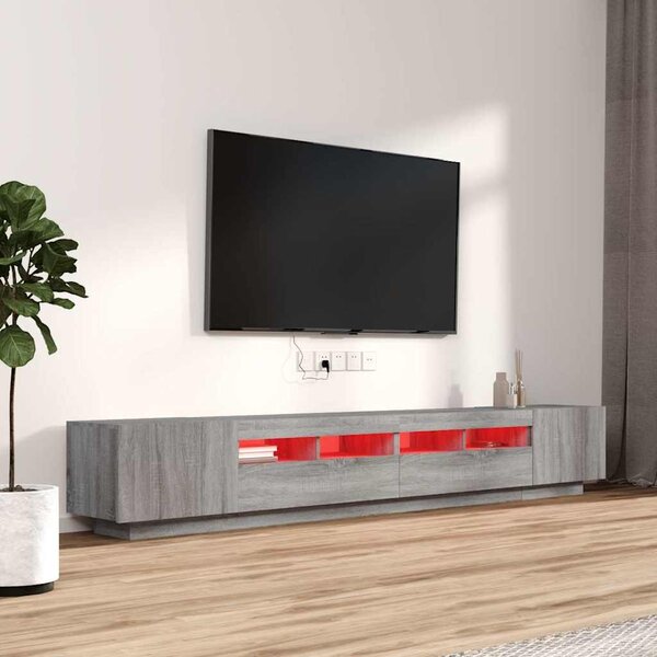 3dílný set TV skříněk s LED světly šedý sonoma kompozitní dřevo 3120174