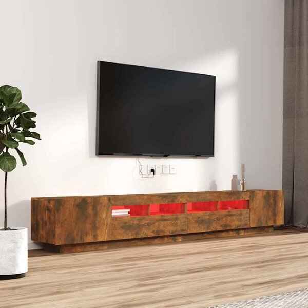 3dílný set TV skříněk s LED světly kouřový dub kompozitní dřevo 3120173