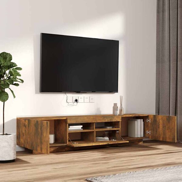 2dílný set TV skříněk s LED světly kouřový dub kompozitní dřevo 3120170