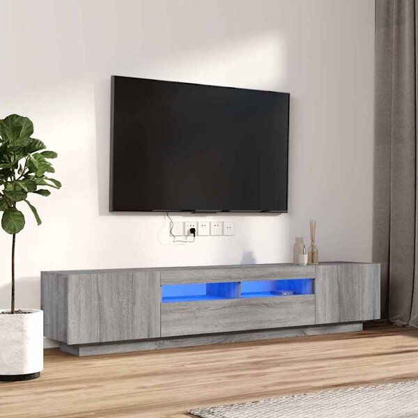 2dílný set TV skříněk s LED světly šedý sonoma kompozitní dřevo 3120171