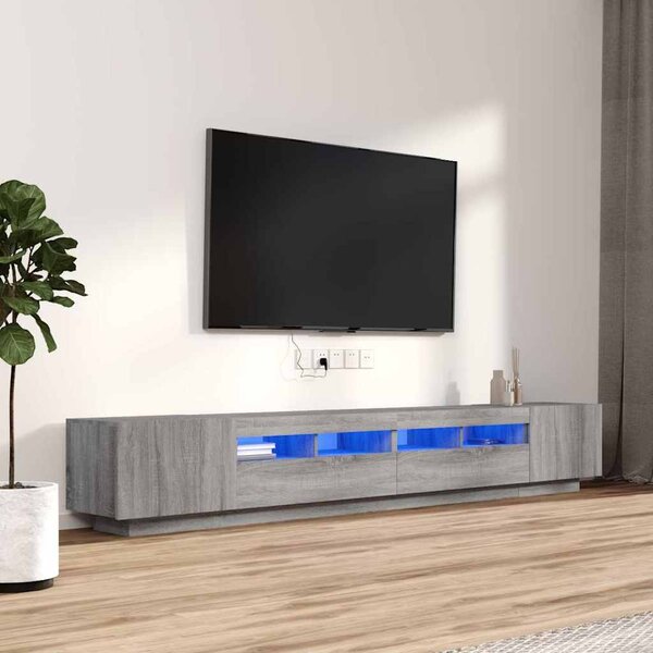 3dílný set TV skříněk s LED světly šedý sonoma kompozitní dřevo 3120174