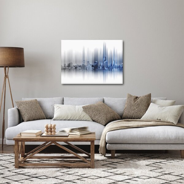 Obraz - Panorama města, modro-šedé (70x50 cm)